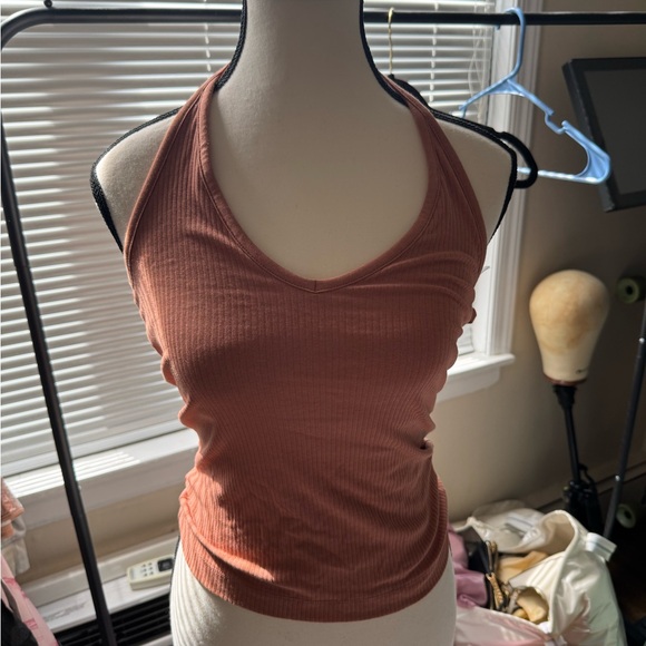Old Navy size MWomen's Halter Neck Ribbed Top - Rust - Picture 1 of 3